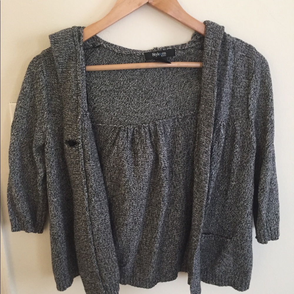Black and white babydoll sweater